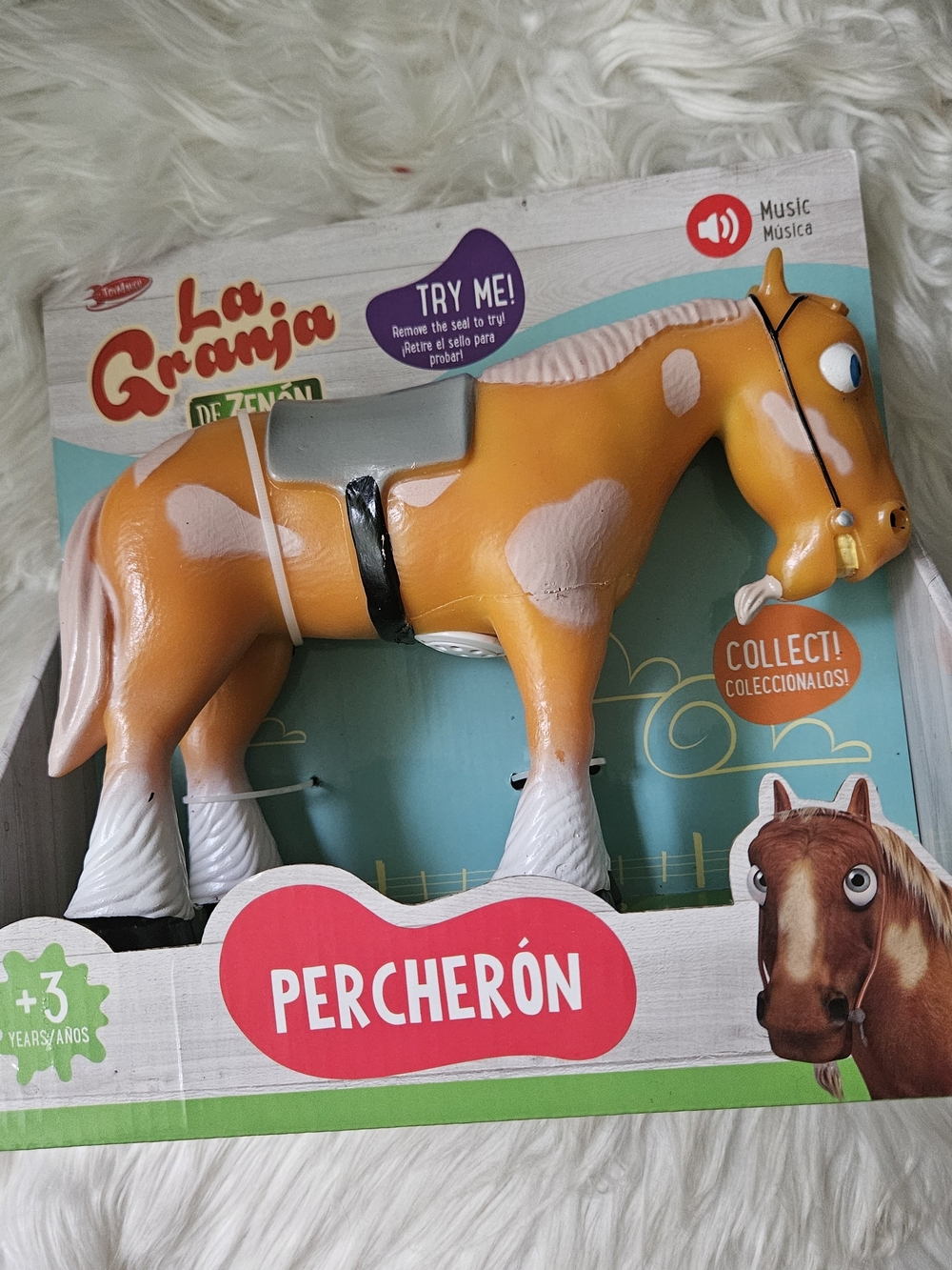 La Granja Percherón Toy Horse - Orange and White Musical Figure